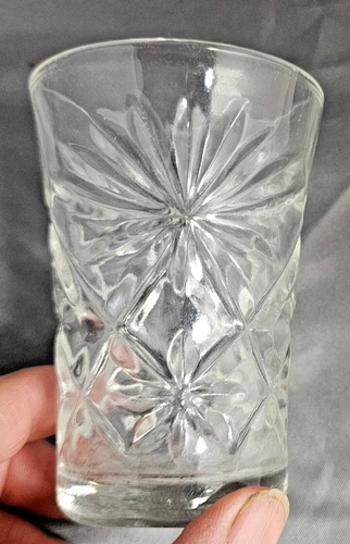 Anchor Hocking 8oz Juice Glass Tumblers Star of David Vintage Prescot