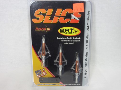 Innerloc Slice 3 blade 100 grain fixed broadheads #3801 - Picture 1 of 5