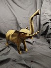 9" Solid Brass ELEPHANT STATUE With Trunk-Up , 2 Tusks and Both Ears Intact — photo 1