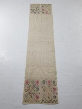 Antique Ottoman Hand-Embroidered Floral Table Runner 68x16 inches