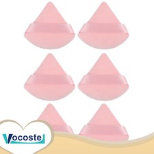 Pieces of 6 Face Soft Triangle Loose Powder Puff Makeup Tool Short Plush Pink