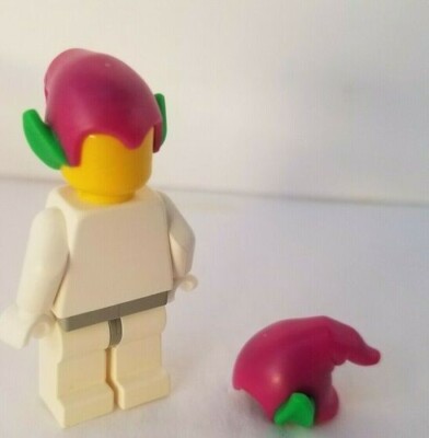 Lego Goblin Hat with Ears Green Magenta Purple Elf Elves Curved Bent Over Curve