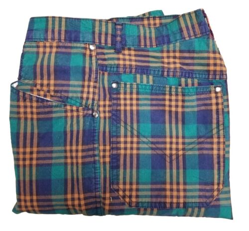 RARE Vtg 80s FIORUCCI Plaid Pants US 30-31 Punk Designer Italy Retro Grunge 70s - Picture 12 of 19