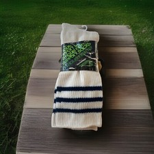 VTG 80s Ridgeview Socks 10-13 Navy Blue Striped Orlon Acrylic Crew USA Sport