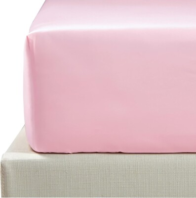 NTBAY 500 Fadenzahl 100% Ägyptische Baumwolle Doppel Spannbetttuch, Super Weich PINK