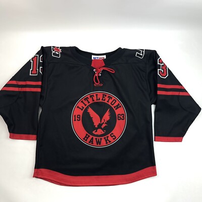 Athletic Knit AK Hokey Littleton Hawks Black Jersey #13 Youth Size XL Canada