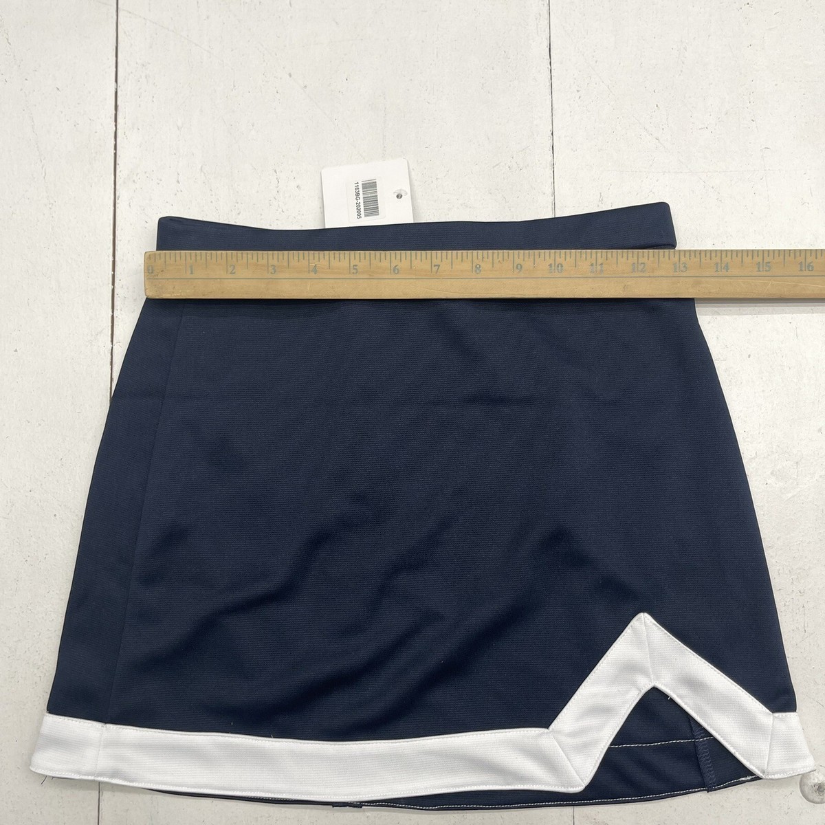 Champion Navy Blue White Heritage Cheer Skirt Youth Girls Large