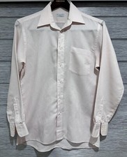 Vintage Christian Dior Chemise Shirt Mens L Pink Striped Dacron Designer
