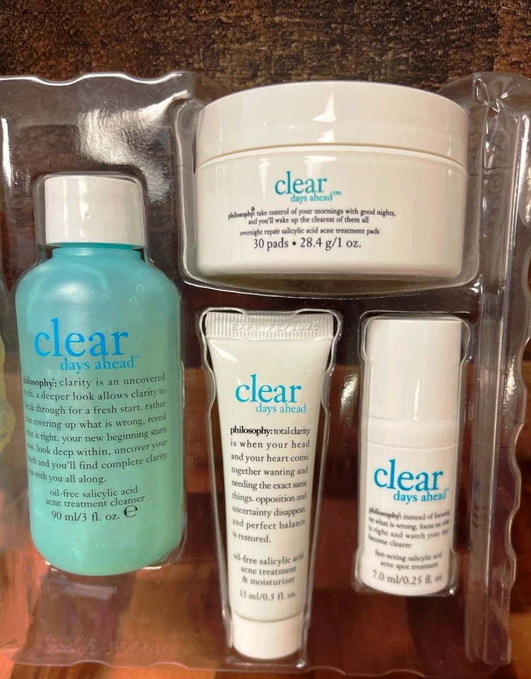 Nuevo sin caja Philosophy Clear Day Ahead juego de prueba de tratamiento del acné raro descontinuado 24/10 Foto 2 de 2