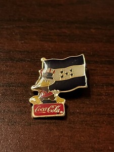 Vintage 1984 Los Angeles Olympics Coca Cola Sam Eagle Honduras Flag Lapel Pin
