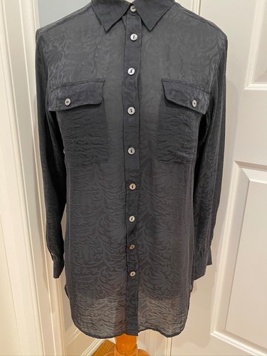 SOFT SURROUNDINGS SILK BUTTON DOWN TUNIC BLOUSE TO