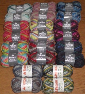 Lot of 2 Skeins, Patons Kroy Sock Yarn, 1.7 oz, 166 yds, You Choose Color