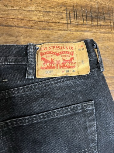 Men’s Levi’s 501 XX Black Jeans Size 38x30  Button Fly - Picture 10 of 11