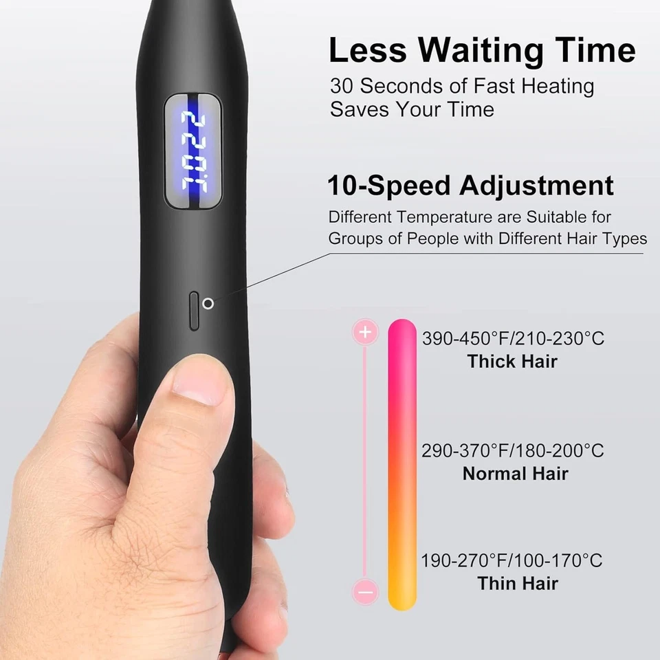 Glätteisen Mini Haarglätter und Lockenstab 2 in 1 Keramik LCD Display C196 - Bild 2 von 4
