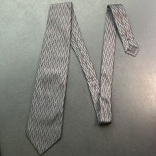 Altea Milano for Nordstrom Silk Neck Tie Made in Italy Gray Black Pattern