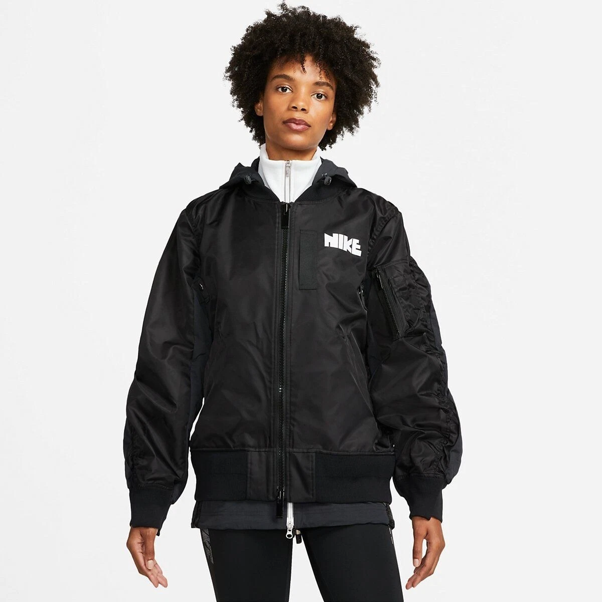 史上最も激安】 Nike Nike sacai Layered Bomber Jacket M