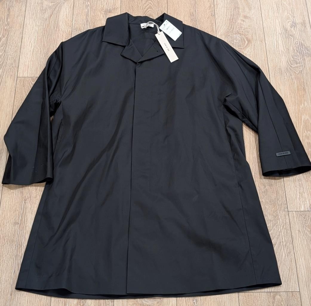 $1995 Mens FEAR OF GOD Nylon/Wool Car Coat Black Medium