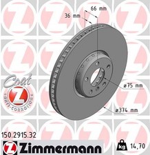 1x ZIMMERMANN Bremsscheibe FORMULA F 150.2915.32 f�r F07 BMW F02 F03 F04 F01 7er