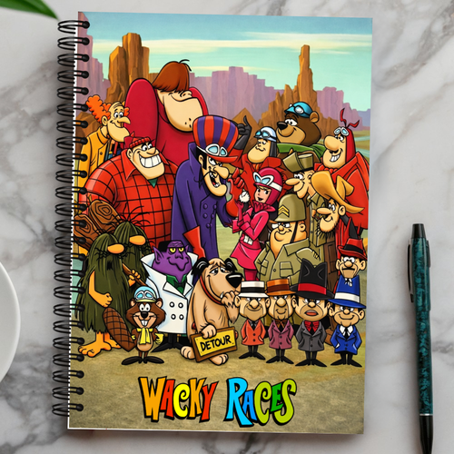 Wacky Races Retro A5 Notebook Lined Journal Glossy Cover Notepad Gift ...