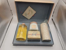 Vintage Avon Nursery Decor 1950's Lullabye Lullaby Baby Set Oil Talc Powder Soap