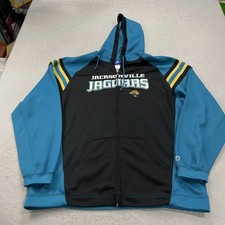 VINTAGE Jacksonville Jaguars Hoodie Mens XL Reebok Full Zip Fleece Sweatshirt