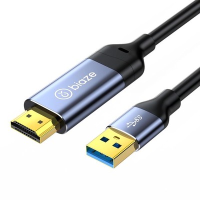 biaze USB 3.0 to HDMI Cable 5Ft, 1080P 60Hz 5Gbps High Speed Cable for Connect