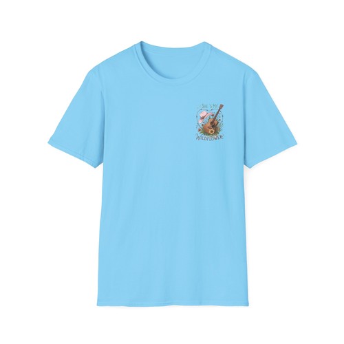 Boho Wildflower Guitar Tee – Free Spirit Floreale T-Shirt per Amanti della Musica e della Natura - Foto 14 di 33
