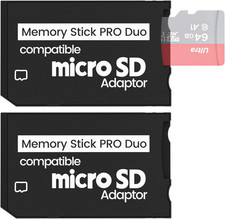 2 Pack Memory Stick Adapter,Micro SD to Memory Stick PRO Duo Magicgate Card, Com