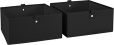 Folding Storage Bins - 2-pack of 5in Tall Black Cubes