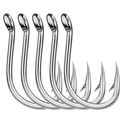 Circle Fishing Hooks Stainless Steel Sea Fishing Hooks Barbed Hooks 1/0# - 13/0#