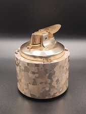 Accendino da tavolo Ronson "Luralite" Varaflame metallo opere art deco tono oro RARO  