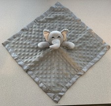Pro Goleem Elephant Lovey Security Blanket Gray Soft Plush Dots Minky Satin Trim