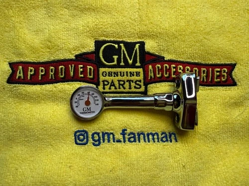 GM FACED Side View Thermometer Accessory Chrome 1930s 1950s