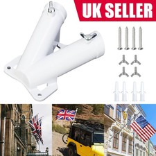 Flag Mount Flag Pole for House Decorative Aluminum Holder Bracket Flagpole White