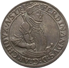 Roman German Empire House of Habsburg Archduke Ferdinand Thaler No Year Hall S