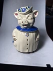 SHAWNEE WINNIE PIG COOKIE JAR BLUE COLLAR VINTAGE USA 12”