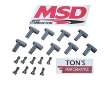 MSD Ignition 8849 HEI Distributor Boots Terminals Grey Set of 9 Right angle 90 