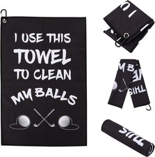 Funny Golf Towel for Men - Microfiber Tri-Fold Golf Towels for Golf Bags with Ca
