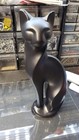 Vtg Maddux Matte Black Ceramic Cat Figurine 12 1/2 inch Usa California Mcm 1950s