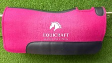Pink  Wool Felt Saddle Pad with Leather | Western Riding Pad | 30X30" & 32X32"