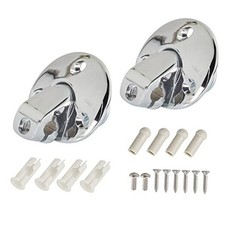 14 Pieces Kit Chrome with Screws Bushing Tips Coupe Sun Visor Support