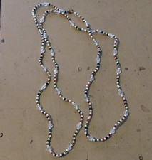 Multicolor Glass Beaded Ball/Bead Chain Necklace Lobster Clasp 27"