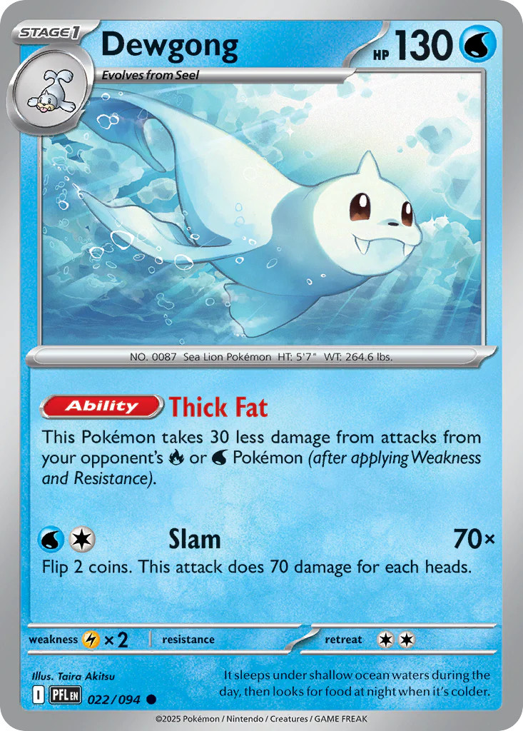 Dewgong 22/94 Common | Phantasmal Flames | Pokemon Card