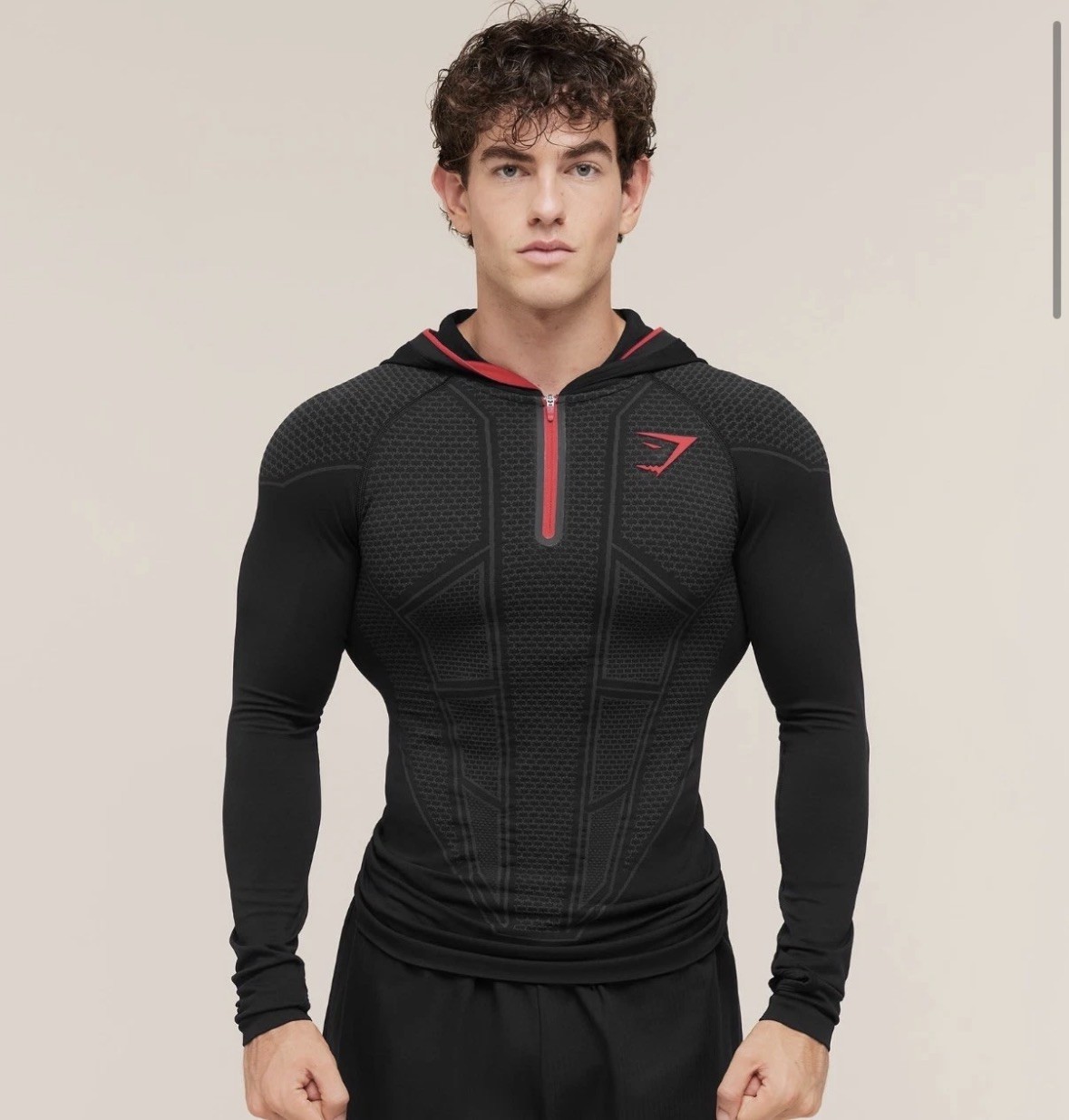 Gymshark Onyx V1 Hoodie Black Carmine Red - Size Large Brand New