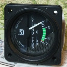 Cessna/Rochester Q-Curve Cylinder Head Temp/CHT Gauge/Gage 3070-00140 *Tested