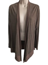 NWT 99 Chico's Travelers Renwick Taupe Lurex Stripe Jacket Size 8 Chicos Size 1