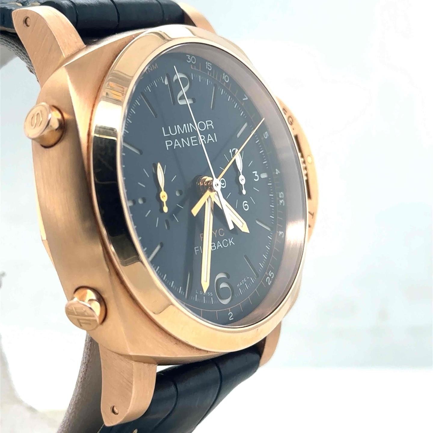 Panerai Luminor 1950 Flyback 44mm Automatic 18k Rose Gold Men's Watch PAM1020 image 3