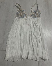 NWT Victoria  s Secret Lingerie Cami White Sz S Embroidered Floral Pink Blue Gold