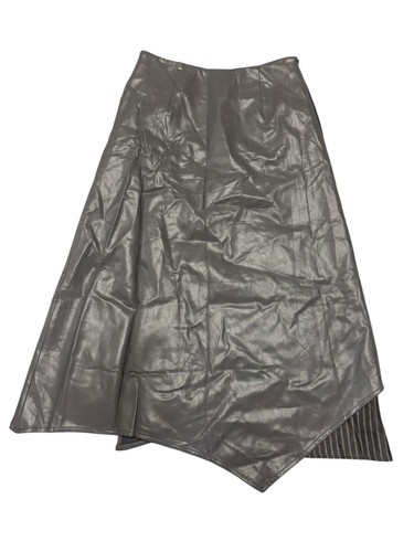COSMOS WAVEYU Japan Design Womens Gray Leather Suit Jacket & Skirt Set Size M - Picture 6 of 18