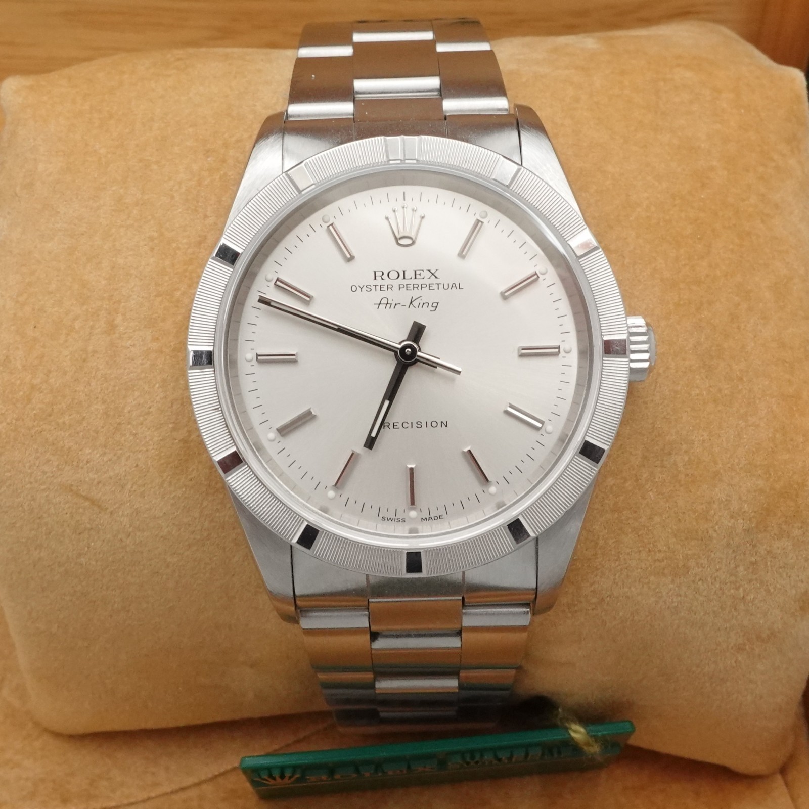 Rolex Air King 14010 Stainless Steel Automatic Watch - 34mm Etched Box & Paper